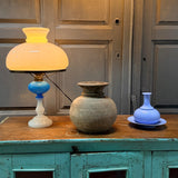 Enfilade ancienne vitrée patine verte, meuble de métier vintage, buffet campagne chic