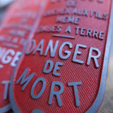 Plaque alu danger de mort.  eletricite de france EDF