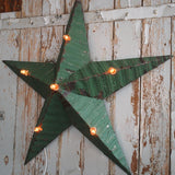 large green zinc Amish illuminated barn star 80