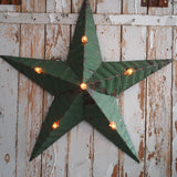 large green zinc Amish illuminated barn star 80