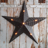 etoile de grange lumineuse Amish zinc noire grand modele 80