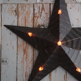 etoile de grange lumineuse Amish zinc noire grand modele 80