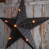 etoile de grange lumineuse Amish zinc noire grand modele 80