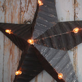 etoile de grange lumineuse Amish zinc noire grand modele 80