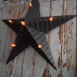 etoile de grange lumineuse Amish zinc noire grand modele 80