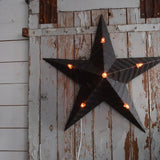 etoile de grange lumineuse Amish zinc noire grand modele 80