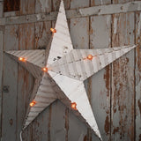 etoile de grange lumineuse Amish zinc blanche grand modele 80