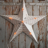 etoile de grange lumineuse Amish zinc blanche grand modele 80