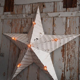 etoile de grange lumineuse Amish zinc blanche grand modele 80