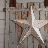 etoile de grange lumineuse Amish zinc blanche grand modele 80