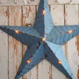 large blue zinc Amish illuminated barn star 80