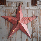 etoile de grange lumineuse Amish zinc rose grand modele 80