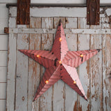 etoile de grange lumineuse Amish zinc rose grand modele 80