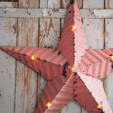 etoile de grange lumineuse Amish zinc rose grand modele 80