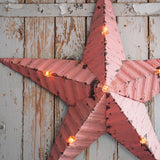 etoile de grange lumineuse Amish zinc rose grand modele 80