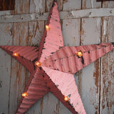 etoile de grange lumineuse Amish zinc rose grand modele 80