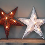 large white zinc Amish illuminated barn star