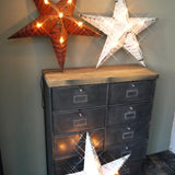 large red zinc Amish illuminated barn star