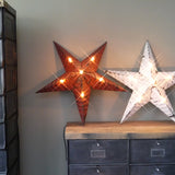 large white zinc Amish illuminated barn star