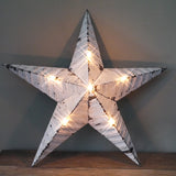 large white zinc Amish illuminated barn star