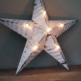 large white zinc Amish illuminated barn star