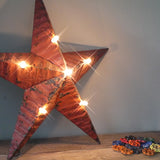 large red zinc Amish illuminated barn star