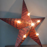 large red zinc Amish illuminated barn star