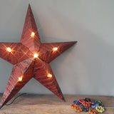 large red zinc Amish illuminated barn star