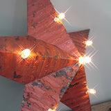 large red zinc Amish illuminated barn star