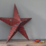large red zinc Amish illuminated barn star