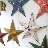 Amish illuminated barn star zinc mustard 55 cm