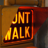 New York feu dont walk americain vintage USA jaune d'origine avec fixations murale