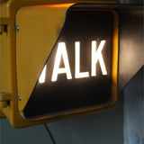 New York feu dont walk americain vintage USA jaune d'origine avec fixations murale