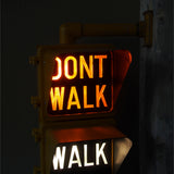 New York feu dont walk americain vintage USA jaune d'origine avec fixations murale