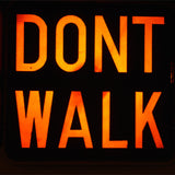 New York feu dont walk americain vintage USA jaune d'origine avec fixations murale
