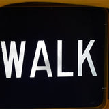 New York feu dont walk americain vintage USA jaune d'origine avec fixations murale