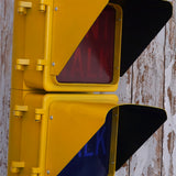 New York feu dont walk americain vintage USA jaune d'origine avec fixations murale