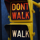 New York feu dont walk americain vintage USA jaune d'origine avec fixations murale