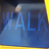 New York feu dont walk americain vintage USA jaune d'origine avec fixations murale