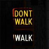 New York feu dont walk americain vintage USA jaune d'origine avec fixations murale