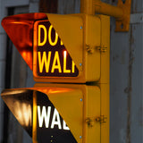 New York feu dont walk americain vintage USA jaune d'origine avec fixations murale