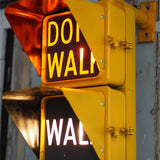 New York feu dont walk americain vintage USA jaune d'origine avec fixations murale