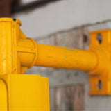 New York feu dont walk americain vintage USA jaune d'origine avec fixations murale