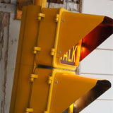 New York feu dont walk americain vintage USA jaune d'origine avec fixations murale