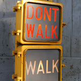 New York feu dont walk americain vintage USA jaune d'origine