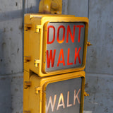 New York feu dont walk americain vintage USA jaune d'origine