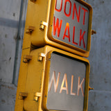 New York feu dont walk americain vintage USA jaune d'origine