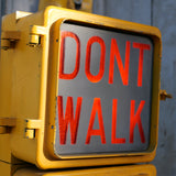New York feu dont walk americain vintage USA jaune d'origine