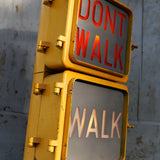 New York feu dont walk americain vintage USA jaune d'origine