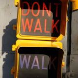 New York feu dont walk americain vintage USA jaune d'origine